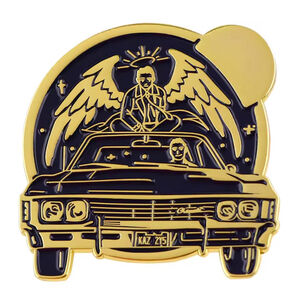 Supernatural TV Show Gold & Black Enamel Pin Gift